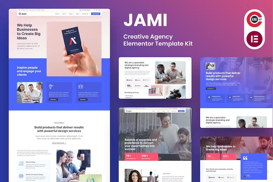 Product preview supplied for Jami - Creative Agency Elementor Template Kit