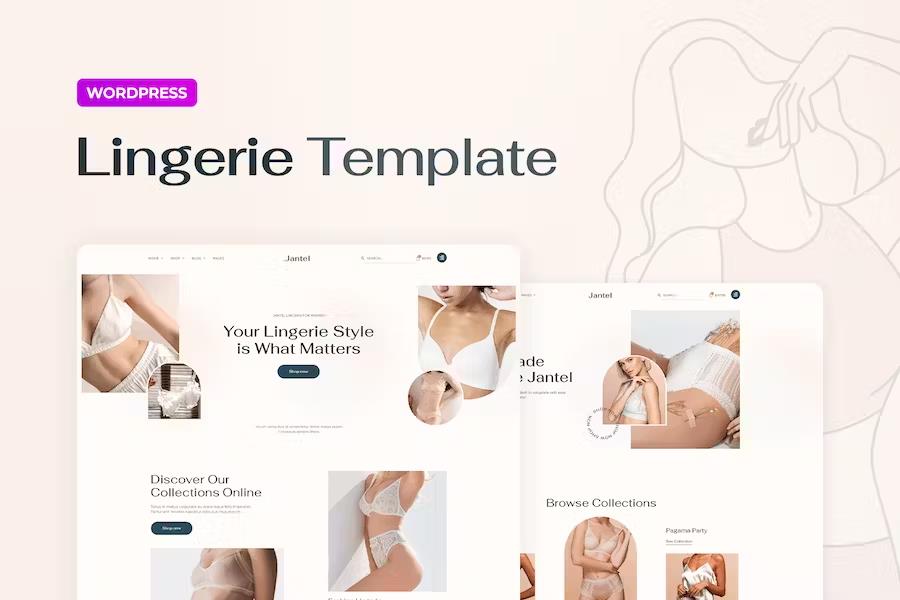 Jantel – Lingerie & Nightwear Store Elementor Pro Template Kit product preview