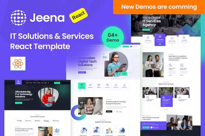 Jeena - Technology & IT Solutions React Template listing image