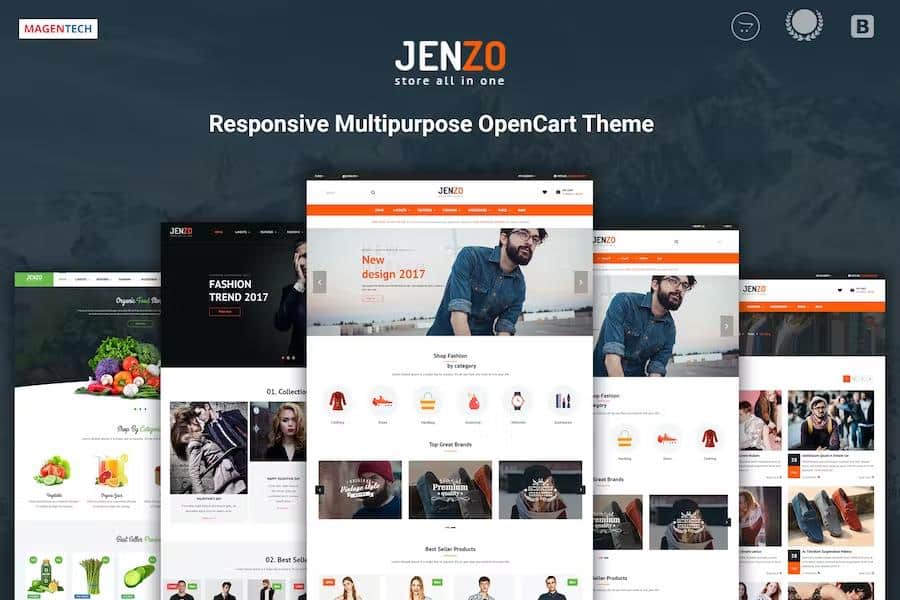 Jenzo - Drag & Drop Multipurpose OpenCart Theme with Mobile-Specific Layouts