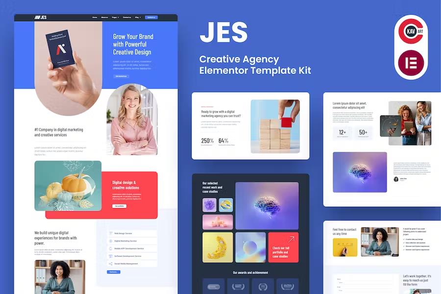 Jes - Creative Agency Elementor Pro Template Kit listing image
