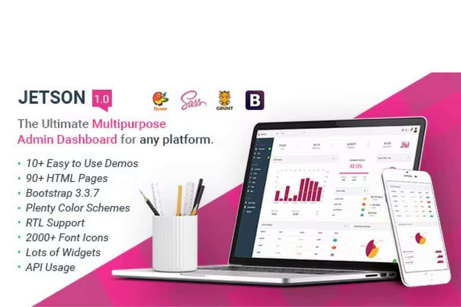 Preview image for Jetson - Multipurpose Bootstrap Admin Dashboard Template + UI Kit