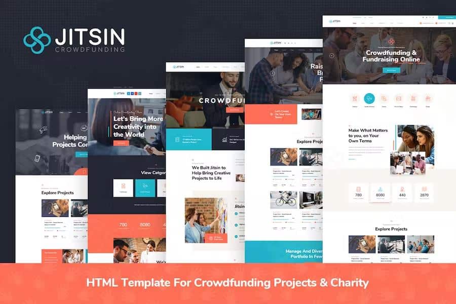 Jitsin - HTML Template For Crowdfunding Projects & Charity