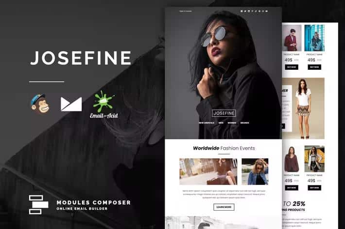 Josefine - E-commerce Responsive Email for Fashion & Accessories with Online Builder
