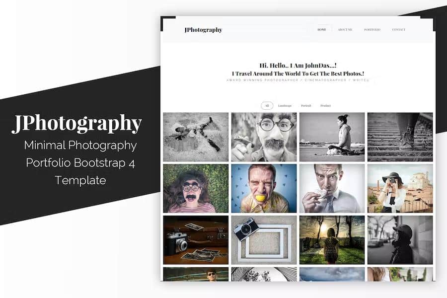JPhotography - Minimal Photography Portfolio HTML5 Template product preview