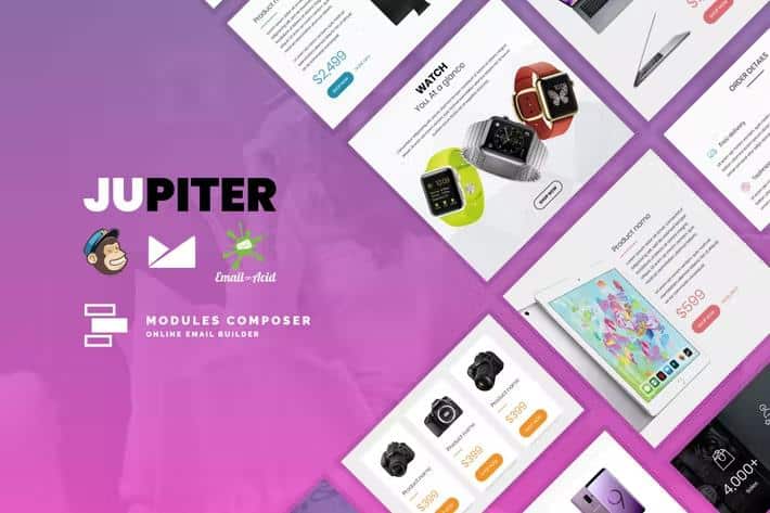 Jupiter - E-commerce Responsive Email Template for Tech Products & Gadgets with Online Builder
