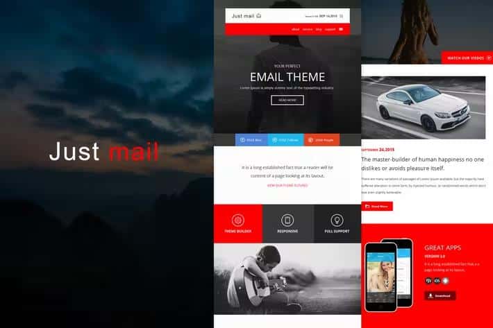 Just mail - Responsive E-mail  + Online Access
