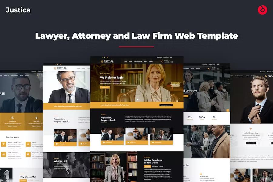 Justica - Lawyer, Attorney and Law Firms Website Template