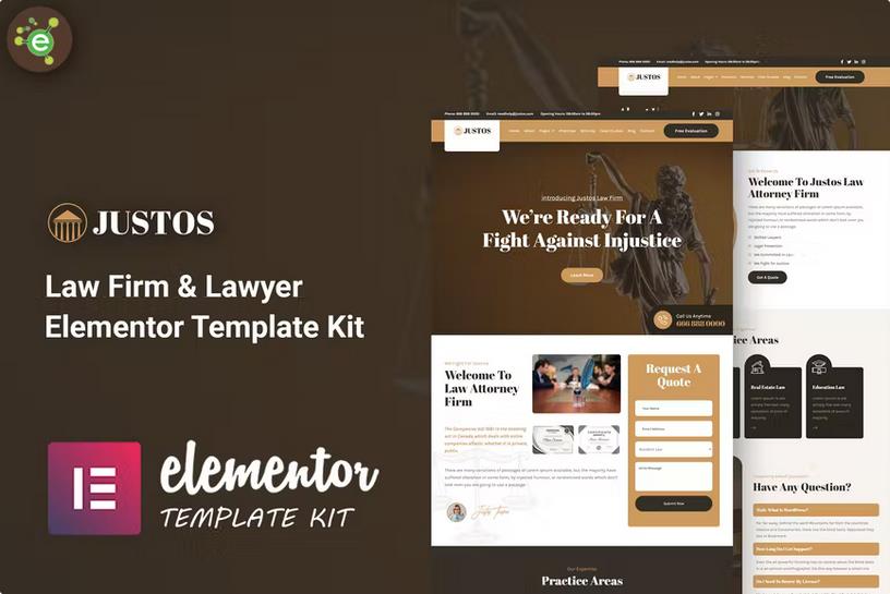 Justos - Law Firm & Lawyer Elementor Template Kit