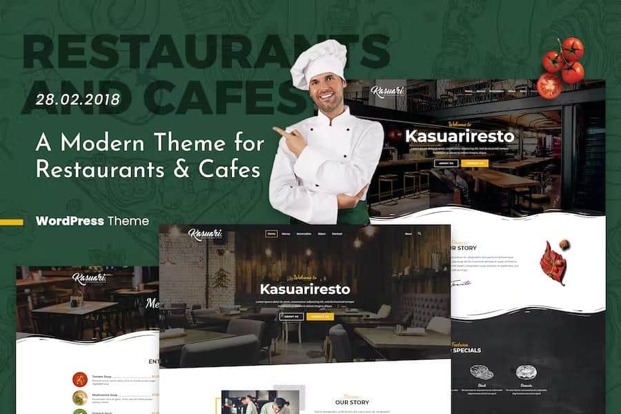 Kasuari - Restaurants and Cafes WordPress Theme