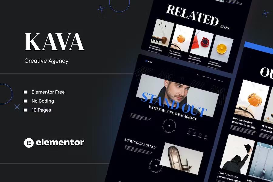 Kava - Creative Agency Elementor Template Kits listing image