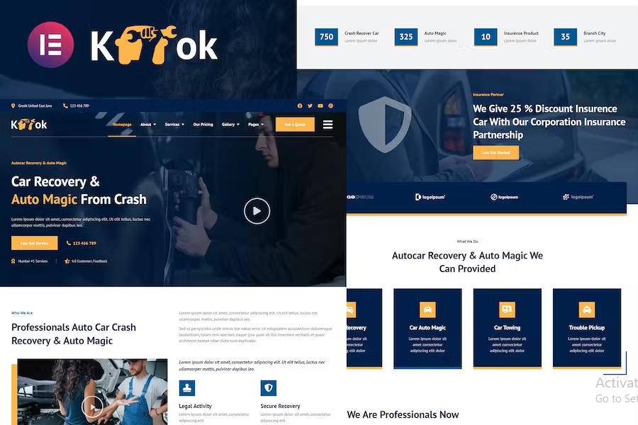Ketok - Auto Detailing & Repair Business Elementor Pro Template Kit listing image