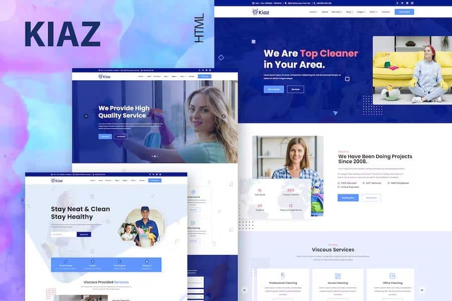 Kiaz - Disinfecting & Cleaning Services Angular 14 Template