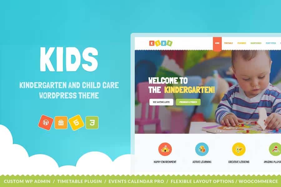 Kids - Day Care & Kindergarten WordPress Theme for Children