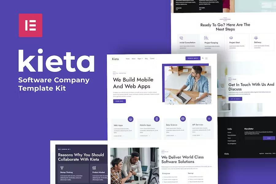 Preview image for Kieta - App & Software Agency Elementor Template Kit