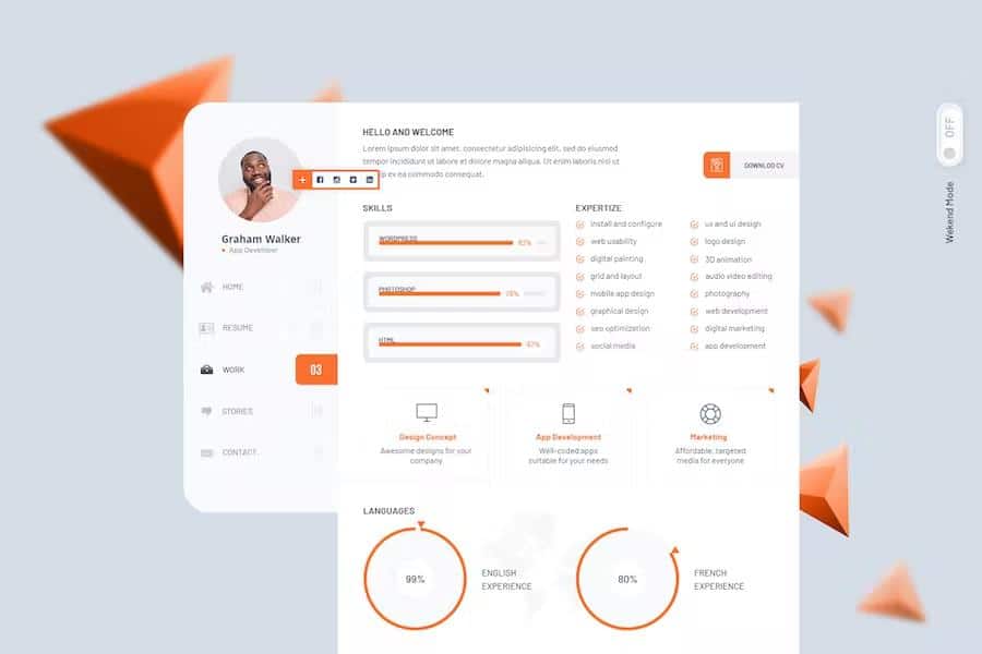 Kijat - CV & Resume vCard HTML Template