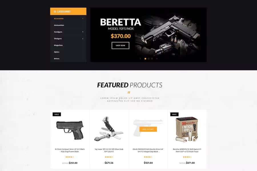 Kingler - Weapon Store & Gun Training Template