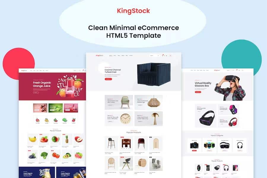Kingstock - Clean Minimal eCommerce HTML5 Template listing image