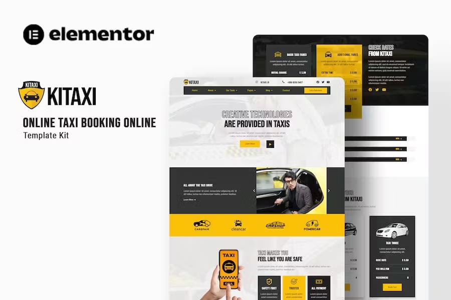 Kitaxi - Online Taxi Booking Elementor Template Kit product preview