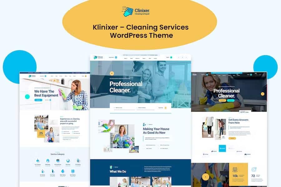 Klinixer - Cleaning Services WordPress Theme + RTL