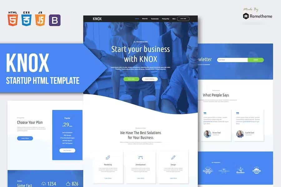 Product preview supplied for KNOX - App Landing Page HTML Template