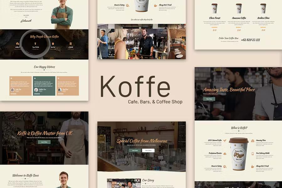 Koffe - Cafe & Coffee Shop Template Kit product preview