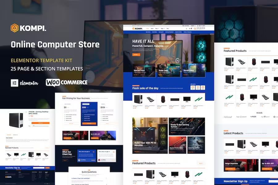 Preview image for Kompi - Computer Store WordPress Elementor Template Kit