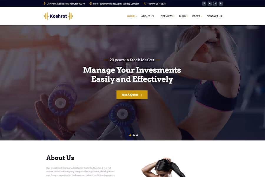 Koshrot - Gym Fitness HTML Template with Page Builder
