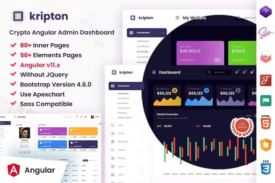 Kripton - Crypto Admin Angular Dashboard Template