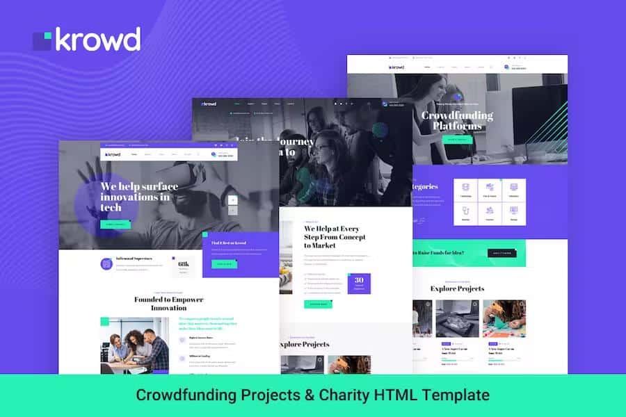 Krowd - Crowdfunding Projects & Charity HTML Template