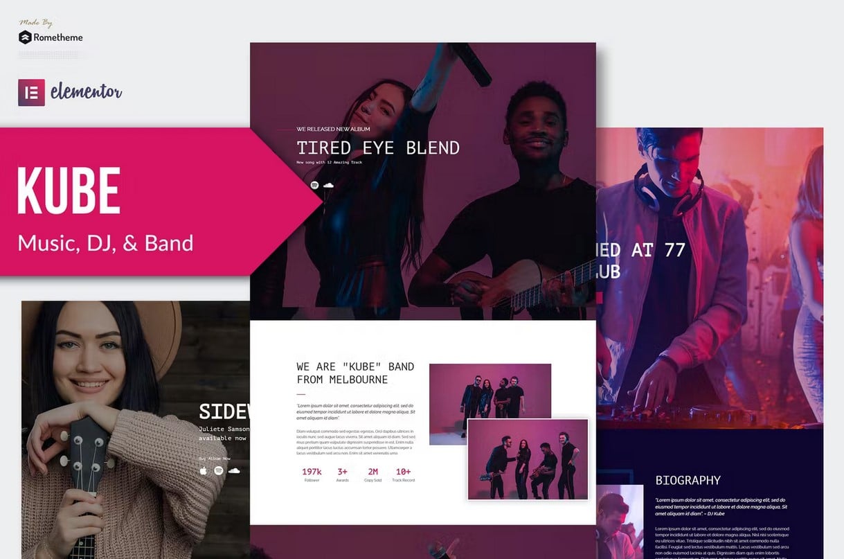 Kube - Music Elementor Template Kit