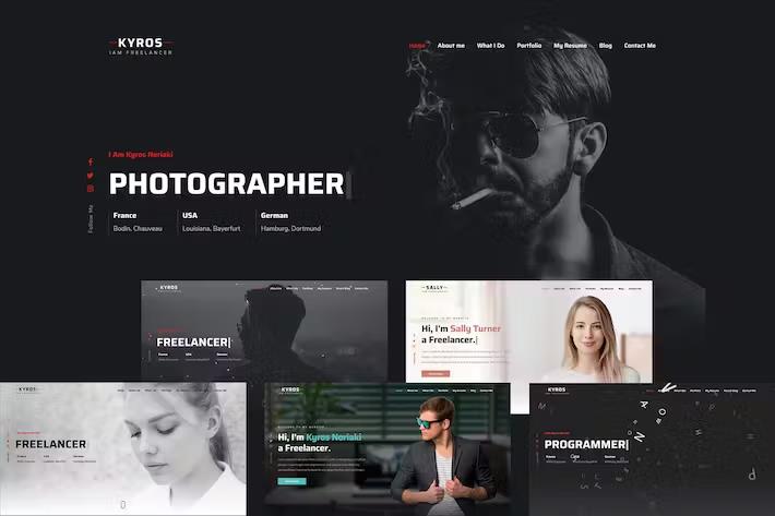 Product preview supplied for Kyros - Personal Portfolio HTML Website Template