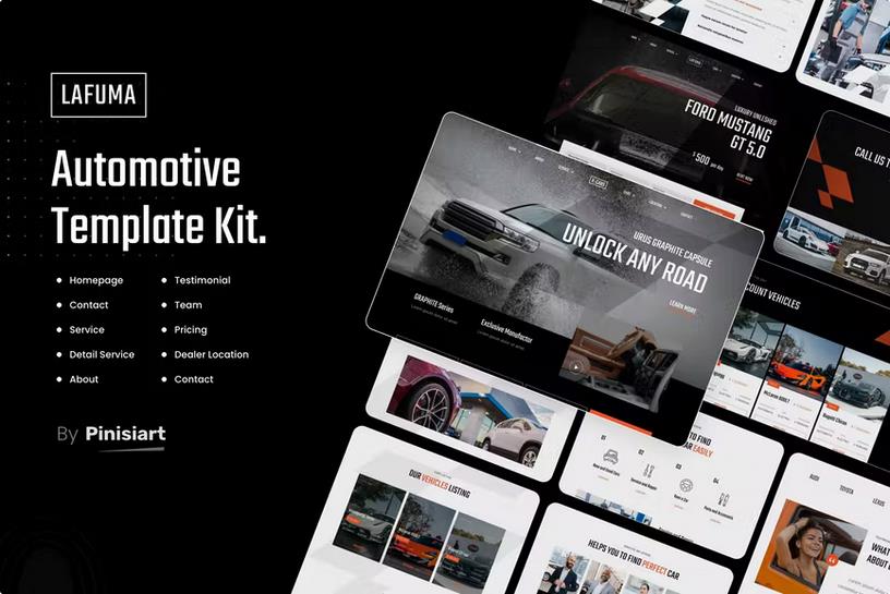 Product preview supplied for Lafuma - Car Rental & Auto Dealer Elementor Template Kit