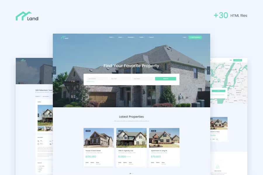 Product preview supplied for Lalan - Real Estate & Property Listing HTML Template