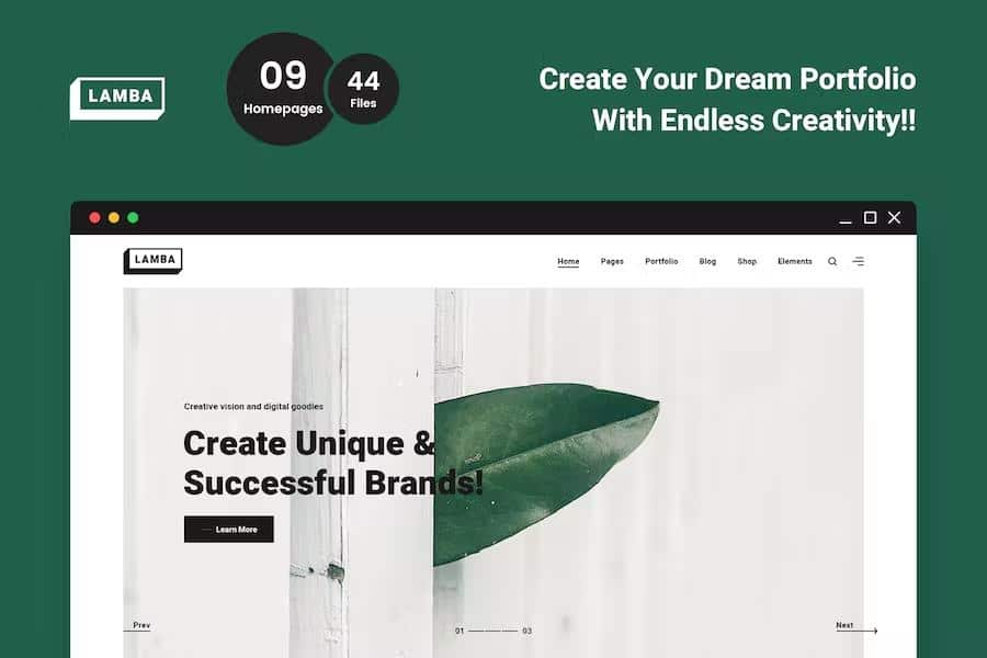 Lamba - Creative Portfolio & Agency HTML5 Template