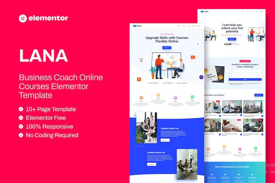 Lana - Business Coach Online Course Elementor Template Kit listing image