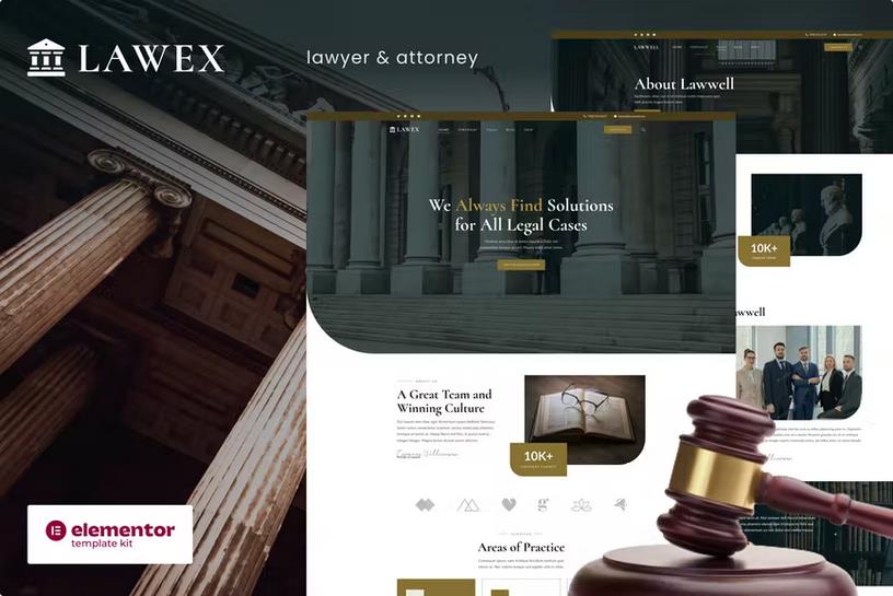 Product preview supplied for Lawex - Lawyer & Attorney Elementor Template Kit
