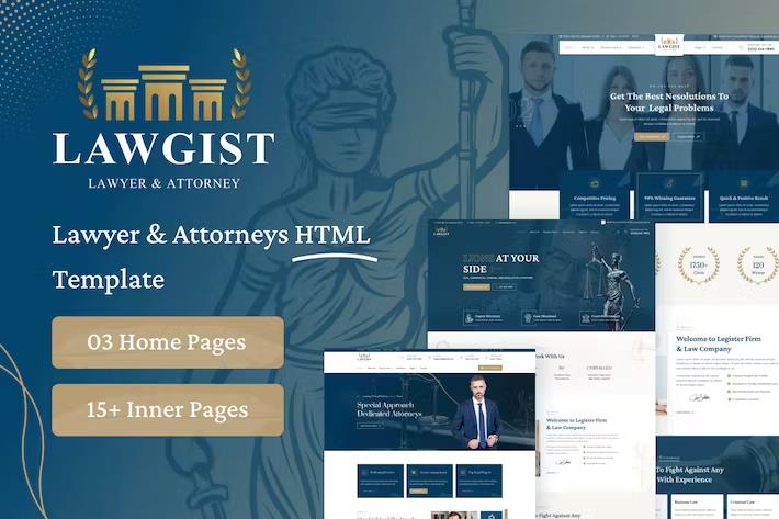 Lawgist – Attorney & Lawyers HTML Template product preview
