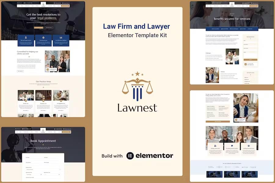 Lawnest - Law Firm & Lawyer Elementor Pro Template Kit listing image