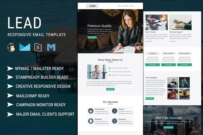LEAD - Multipurpose Responsive Email Template + Stampready Builder