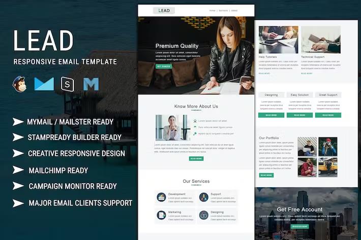 Lead Responsive Email Template product preview