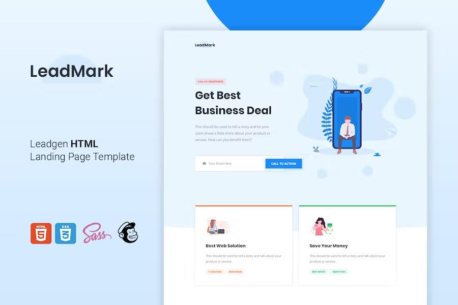 LeadMark - Business HTML Landing Page Template
