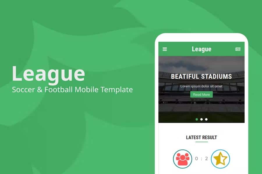 League - Soccer & Football Multipurpose Mobile Template