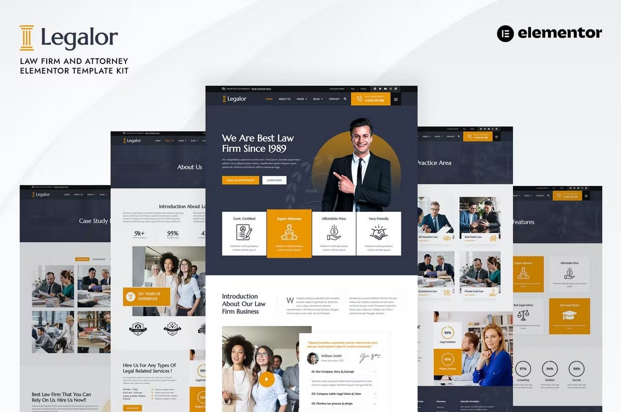 Legalor - Law Firm & Attorney Elementor Template Kit