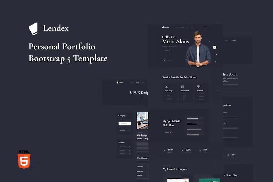 Lendex - Web Developer & Designer Portfolio Bootstrap 5 Template