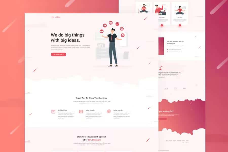 Preview image for LeNoto - Isometric Business HTML Landing Page