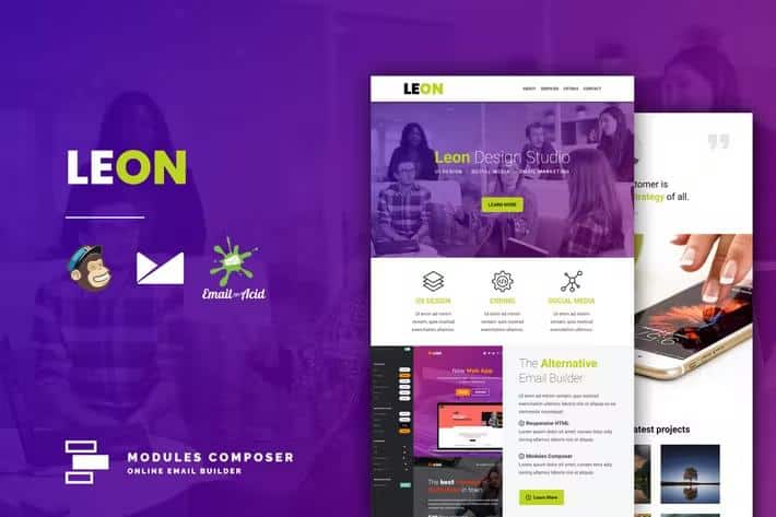 Leon - Responsive Email for Agencies, Startups & Creative Teams with Online Builder