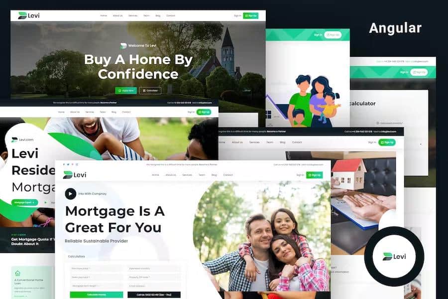Levi - Real Estate & Mortgage Landing Angular 14 Template