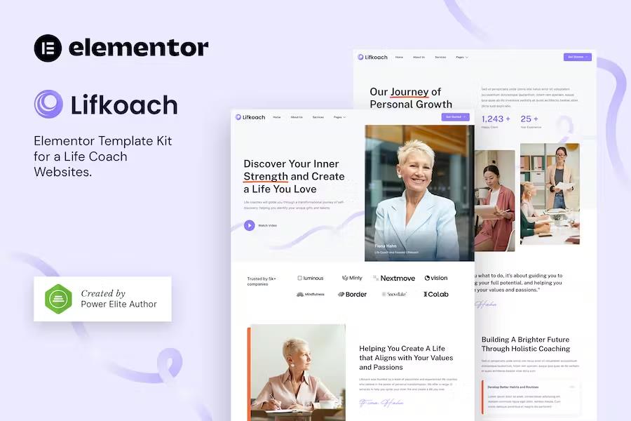 Preview image for Lifkoach – Life Coach & Mentor Elementor Template Kit