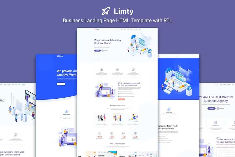 Limty - Business Landing Page HTML Template with RTL